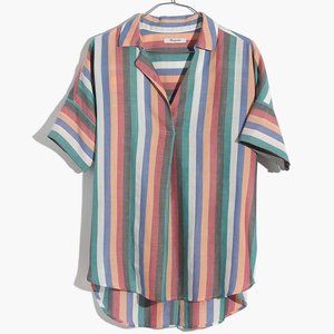 Madewell Courier Button-Back Shirt in Festival Stripe